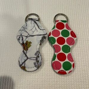 2pcs Neoprene Keychain Chapstick Holder